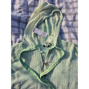 NWT Urban Outfitters Out From Under Sahara Gauze Hoodie Mint CozyCore Streetwear